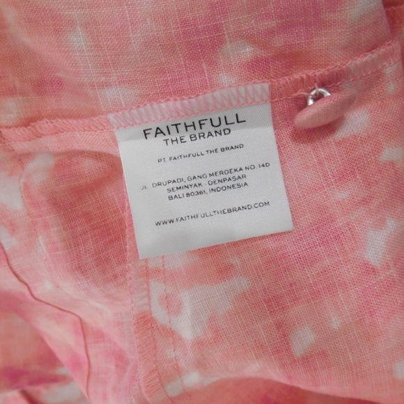 NWT!! Faithfull The Brand REVOLVE Les Deux Shorts Pink Roos Tie Dye Linen Size 4 - Picture 14 of 16